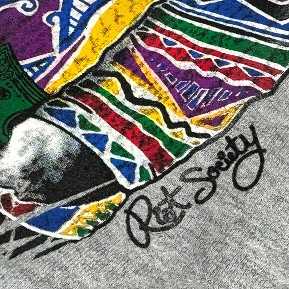 NWOT RIOT SOCIETY MO' HONEY MO' PROBLEMS ARTIST URBAN CREW GRAY SWEATSHIRT LARGE - Picture 3 of 7